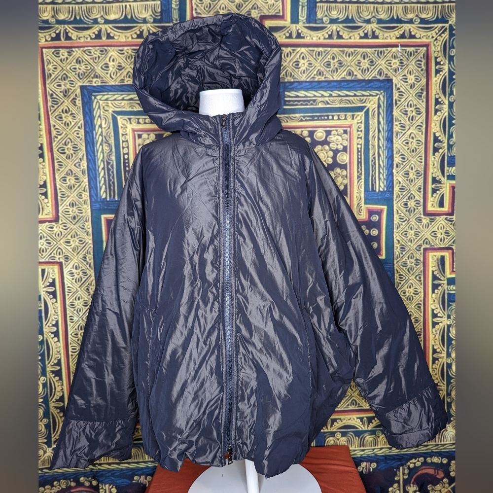Oska Dark Grey Metallic Puffer Jacket Size 3 Regular